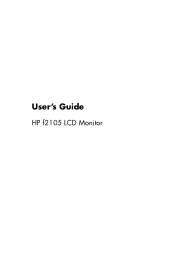 HP F2105 User's Guide - HP f2105 LCD Monitor