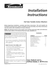 Kenmore 4811 Installation Instructions