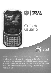 Motorola Karma QA1 User Guide- Spanish (AT&T)