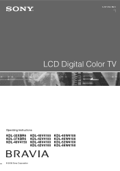 Sony KDL-40V4100 Operating Instructions