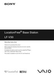 Sony LF-V30 Operating Instructions