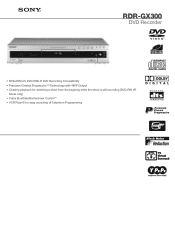 Sony RDR-GX300 Marketing Specifications