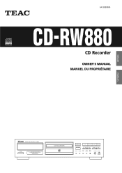 TEAC CD-RW880 Owners Manual