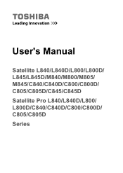 Toshiba Satellite L840 PSK8GC-026004 Users Manual Canada; English
