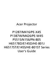 Acer P1387W User Manual