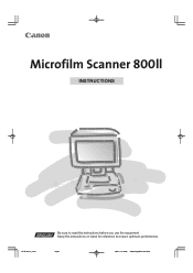 Canon Microfilm Scanner 800II MS-800II Instruction Manual