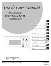 Electrolux FMV156DB Use and Care Manual