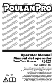 Poulan P54ZX Owner Manual