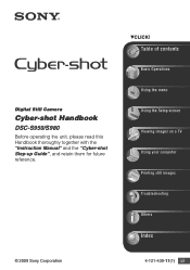 Sony DSC-S980/P Cyber-shot® Handbook