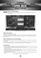 Yamaha AE021 Add-On Effects AE021 OpenDeck Owners Manual