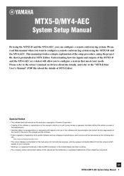Yamaha MY4-AEC MTX5-D/MY4-AEC System Setup Manual