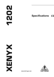Behringer XENYX 1202 Specifications Sheet