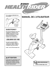 HealthRider Health Rider R1000t Bike French Manual