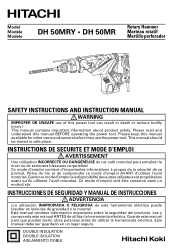 Hitachi DH50MRY Instruction Manual