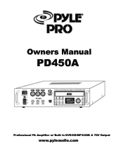 Pyle PD450A PD450A Manual 1