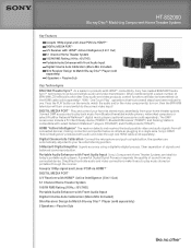 Sony HT-SS2000 Marketing Specifications
