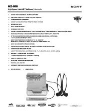 Sony MZ-N10 Marketing Specifications