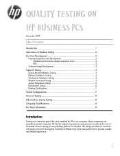 HP 8000 Quality Testing on HP Business PCs