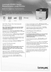 Lexmark MS810n Product Specification Sheet
