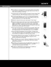 Sony NWZ-E436FBLKWM Marketing Specifications (Black)