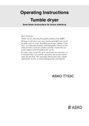 Asko T753C User manual 8090243 Asko T753C AE
