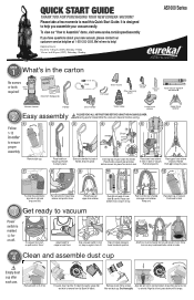 Eureka Eureka Professional Bagged Upright Vacuum AS1057A Quick Start Guide