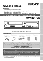 Magnavox MWR20V6 Owners Manual