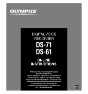 Olympus 142005 DS-61 Online Instructions (English)