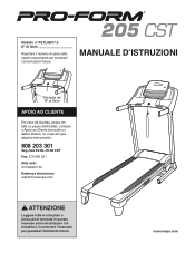 ProForm 205 Cst Treadmill Italian Manual