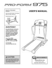 ProForm 975 Treadmill English Manual