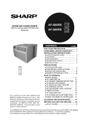 Sharp AF-Q80RX AF-Q60RX | AF-Q80RX Operation Manual