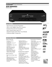 Sony DVP-NS999ES Marketing Specifications