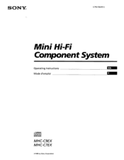 Sony MHC-C7EX Primary User Manual