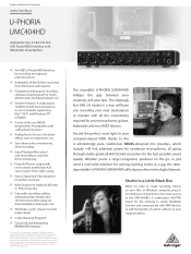 Behringer UMC404HD Product Information Document