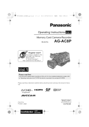 Panasonic AG-AC8PJ Basic Operating Instructions