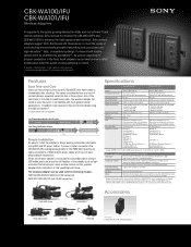 Sony CBKWA100/IFU Specification Sheet (CBK-WA100/IFU CBK-WA101/IFU Wireless Adapters)