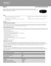 Sony FMP-X1 Marketing Specifications