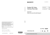 Sony HDR-CX210 Operating Guide