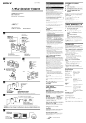 Sony SRS-T57 Operating Instructions