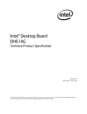 Intel DH61AG Technical Product Specification