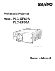 Sanyo XF60 Instruction Manual, PLC-XF60A