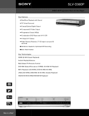 Sony SLV-D360P Marketing Specifications (For SLV-D360P DVD Player)