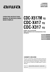 AIWA CDC-X317 Operating Instructions