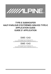 Alpine SWE-1043 Owner's Manual