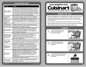 Cuisinart CBK-210 Quick Reference
