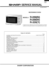 Sharp R-209FW Service Manual