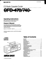 Sony CFD-470 Primary User Manual