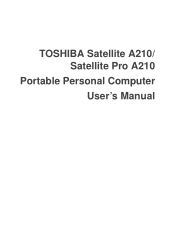 Toshiba Satellite Pro A210 PSAFHC-0130BC Users Manual Canada; English