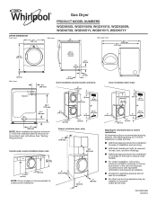 Whirlpool WGD9051YW Dimension Guide