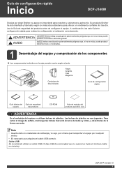 Brother International DCP-J140W Spainish Quick Setup Guide - English and Spanish